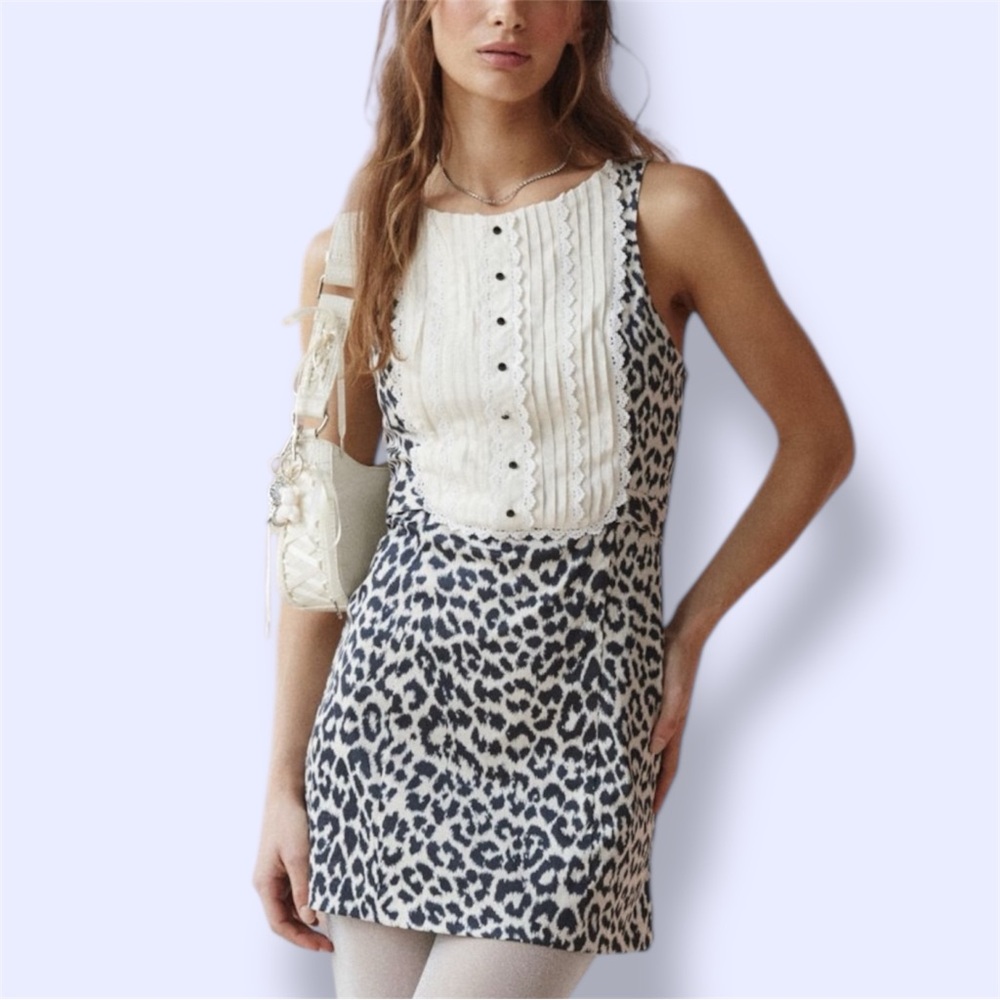 Urban Outfitters Kimchi Blue June Boatneck Bib Collar Mini Dress